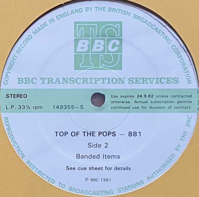 149354 - S Top of the pops - 881 Various from the BBC records and Tapes library Label